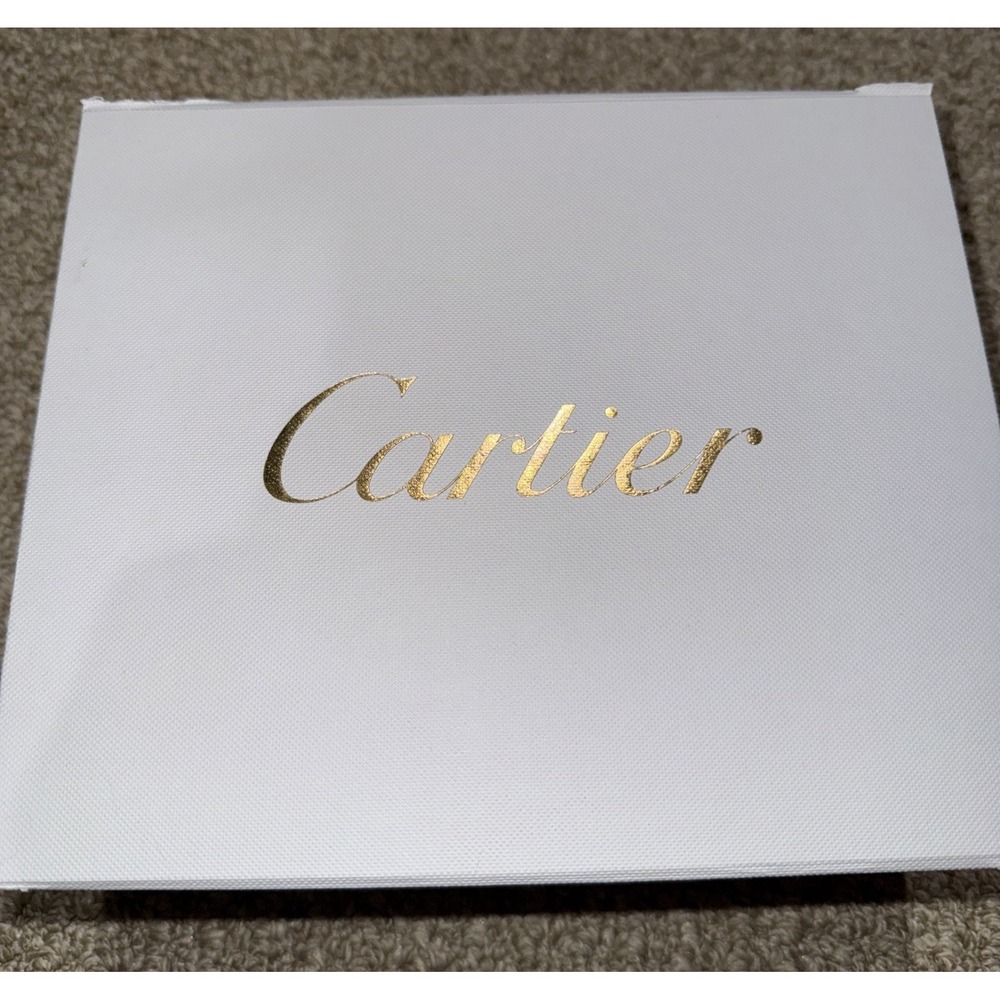 Cartier Box Empty White Magnetic Flap 8"x9 1/4" See Pics